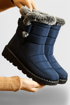 Sephira | Women's Quilted Ankle Boots - Warm Winter Booties with Side Zipper