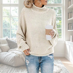 Luna | Women's Textured Knit Sweater - Long Sleeve Crewneck Pullover
