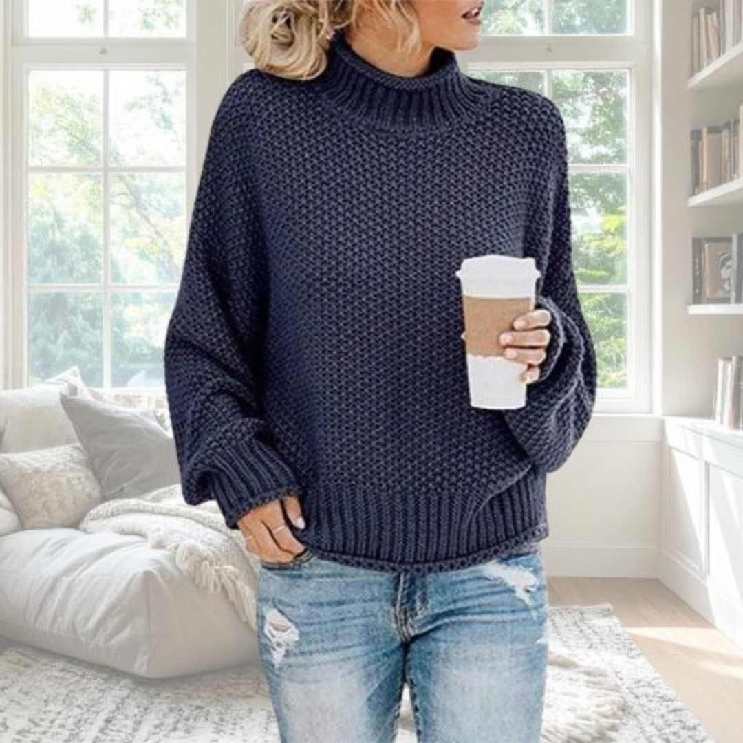 Luna | Women's Textured Knit Sweater - Long Sleeve Crewneck Pullover