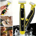 Men’s electric foil shaver, black and yellow with protective guard and open head