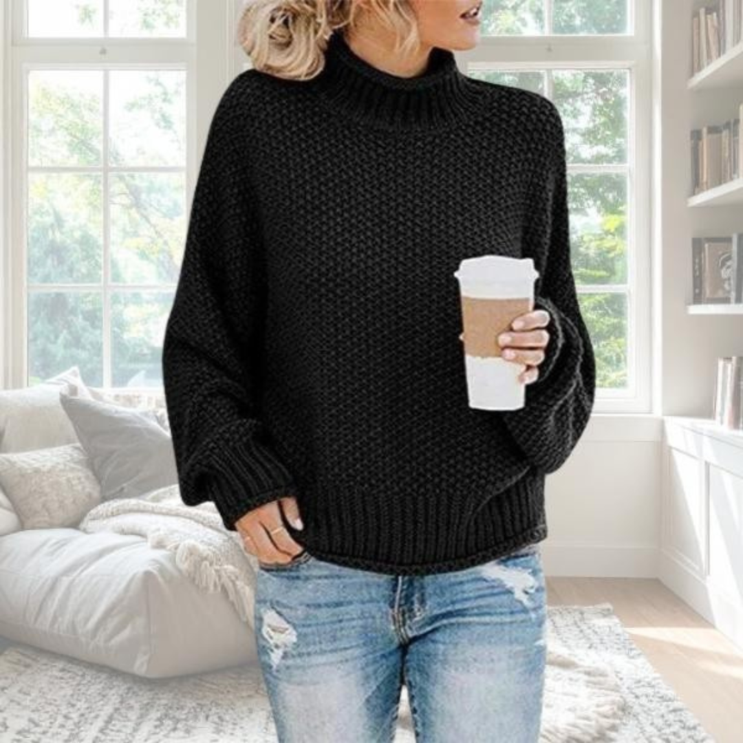 Luna | Women's Textured Knit Sweater - Long Sleeve Crewneck Pullover