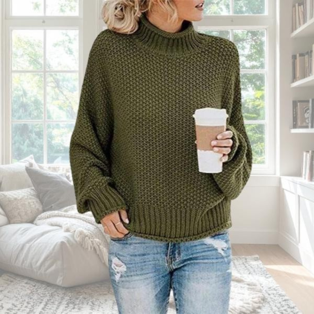 Luna | Women's Textured Knit Sweater - Long Sleeve Crewneck Pullover