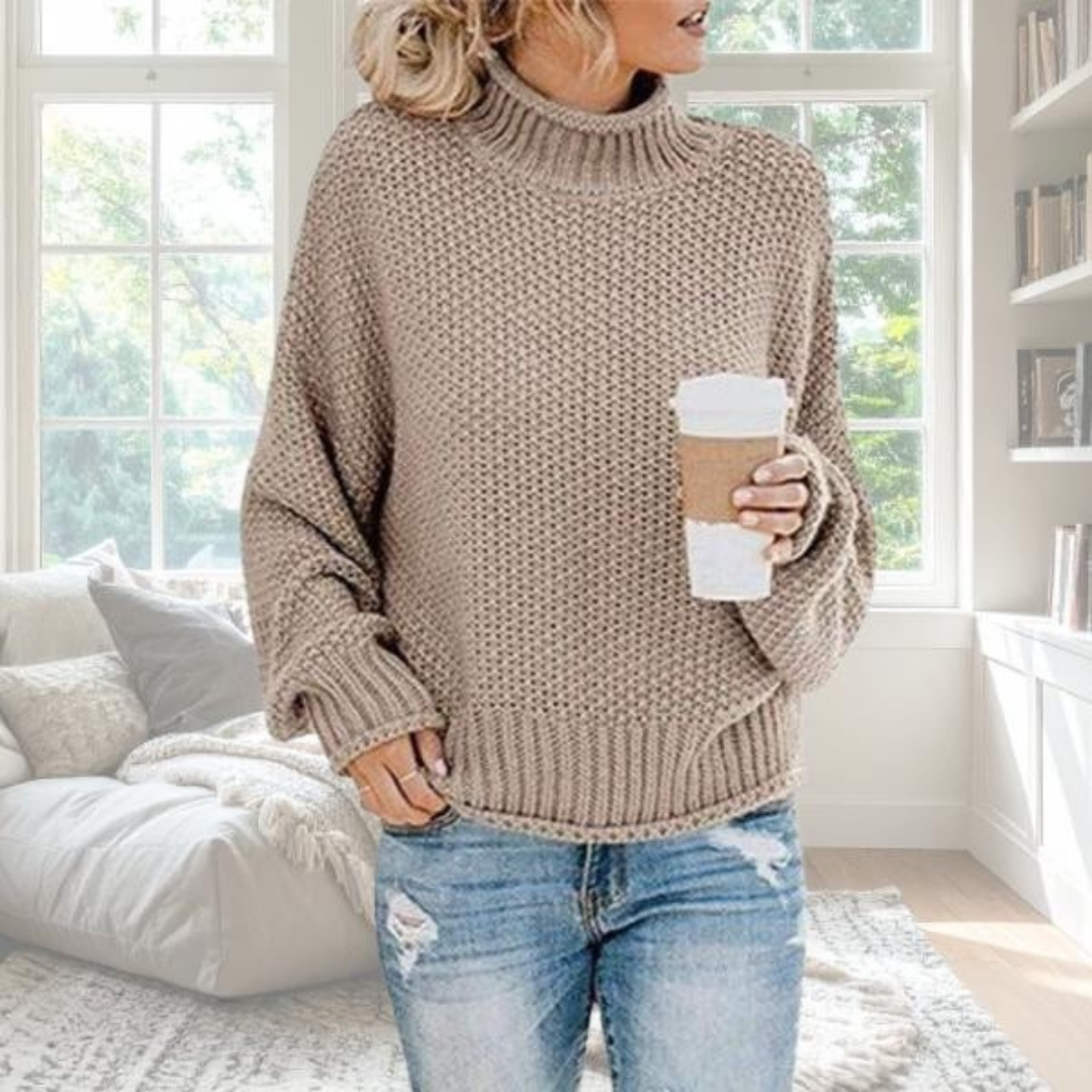 Luna | Women's Textured Knit Sweater - Long Sleeve Crewneck Pullover
