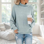 Luna | Women's Textured Knit Sweater - Long Sleeve Crewneck Pullover