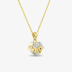 Yavina | Heart Necklace for Women - Gold Bow Sparkling Stone Delicate Elegant Fit-Necklaces-Gold-Camoufit