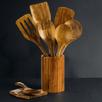 Traditional Japanese Wooden Kitchen Utensils (7-Piece)