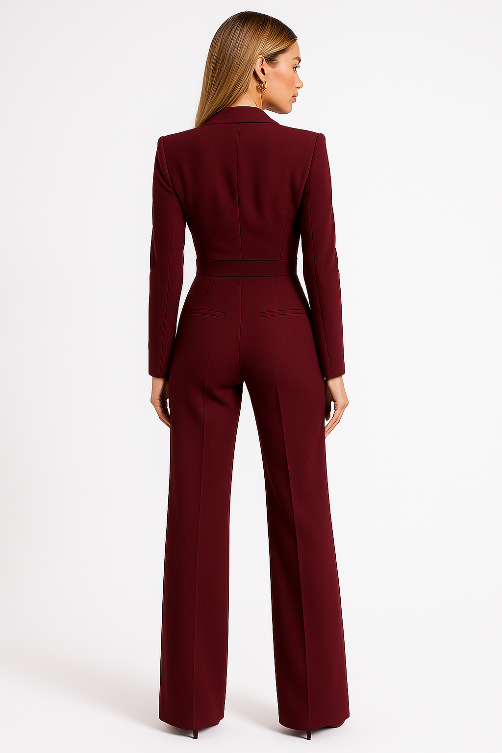 Céllia | Women's V Neck Wide Leg Jumpsuit Wrap Front Tailored Structured Elegant Evening Playsuit-Jumpsuit-White-S-Camoufit