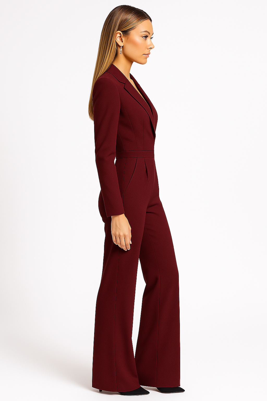 Céllia | Women's V Neck Wide Leg Jumpsuit Wrap Front Tailored Structured Elegant Evening Playsuit-Jumpsuit-White-S-Camoufit