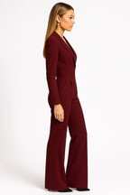 Céllia | Women's V Neck Wide Leg Jumpsuit Wrap Front Tailored Structured Elegant Evening Playsuit-Jumpsuit-White-S-Camoufit