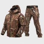 Casen | Softshell Jacket and Pants Set for Men - Waterproof Camo Fleece Lined Hunting Fit-Tactical Set-Tree camo-XS-Camoufit