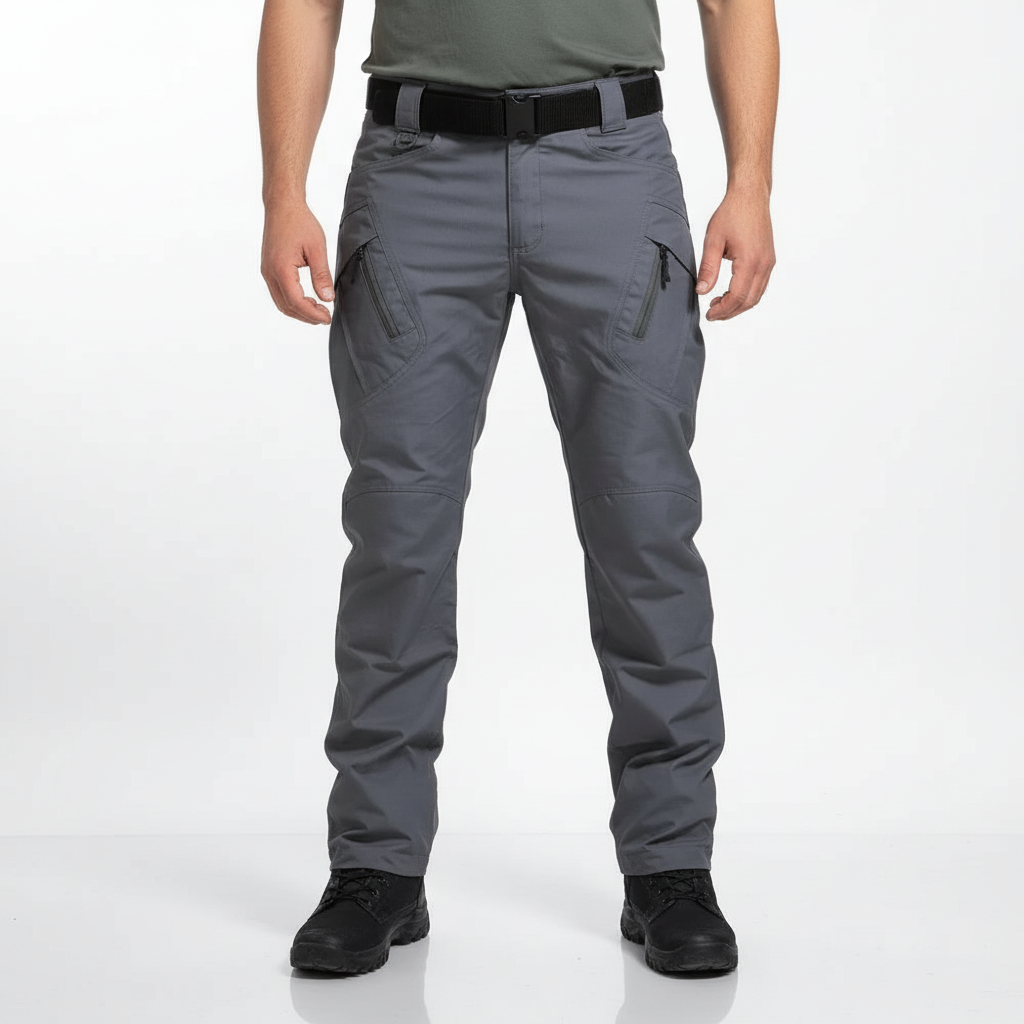 Gabriel Cargo Trousers – Versatile Multi-Pocket Relaxed Fit-Tactical Cargo Pants-Grey-M-Camoufit