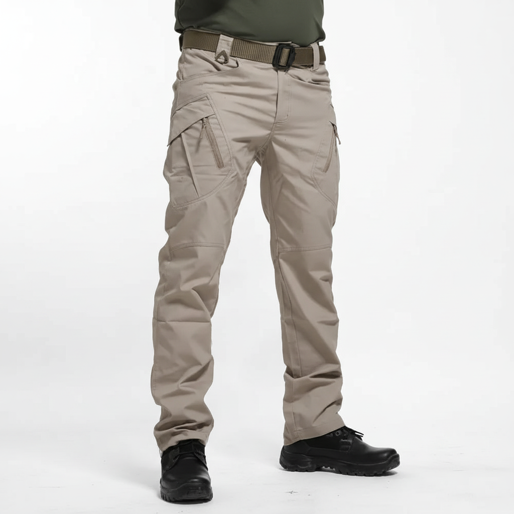 Gabriel Cargo Trousers – Versatile Multi-Pocket Relaxed Fit-Tactical Cargo Pants-Khaki-M-Camoufit