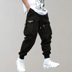 Dorian Men's Slim Leg Cargo Pants – Versatile Multi-Pocket Utility Trousers-Cargo Pants-CAMOUFIT-Black-S-Camoufit