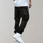 Dorian Men's Slim Leg Cargo Pants – Versatile Multi-Pocket Utility Trousers-Cargo Pants-CAMOUFIT-Khaki-S-Camoufit