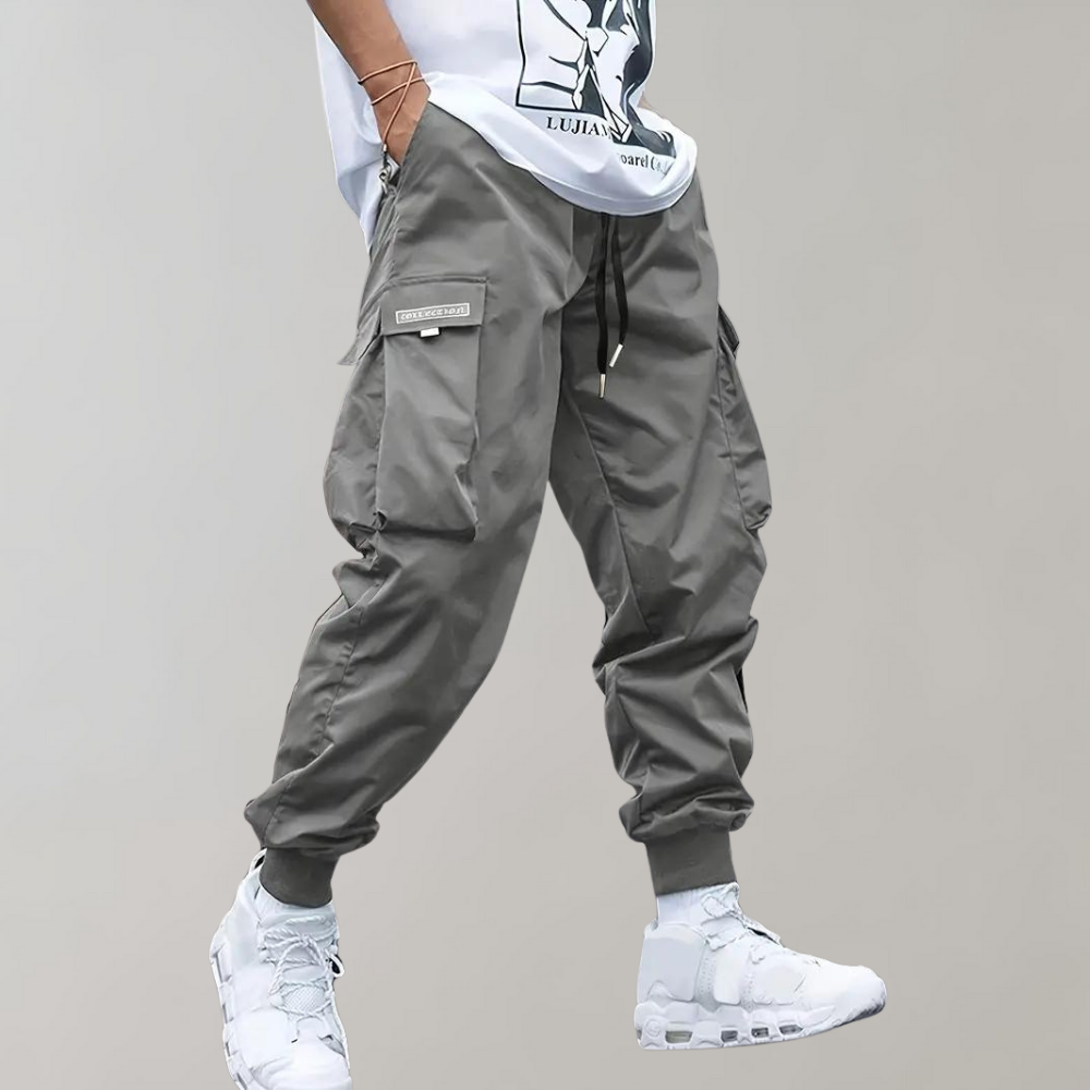 Dorian Men's Slim Leg Cargo Pants – Versatile Multi-Pocket Utility Trousers-Cargo Pants-CAMOUFIT-Gray-S-Camoufit