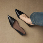 Vienna | Women’s Genuine Leather Heels – Chic Artisan Stiletto & Refined Slimming Silhouette-Kitten Heels-Black-4-