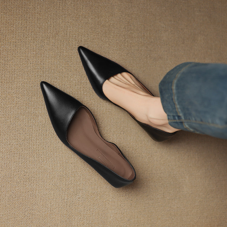 Vienna | Women’s Genuine Leather Heels – Chic Artisan Stiletto & Refined Slimming Silhouette-Kitten Heels-Black-4-