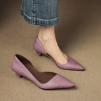 Vienna | Women’s Genuine Leather Heels – Chic Artisan Stiletto & Refined Slimming Silhouette-Kitten Heels-Purple-4-