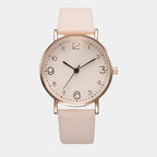 Malira | Watch for Women - Round Case Leather Band Minimalist Quartz Elegant Fit-Watches-Beige-Camoufit