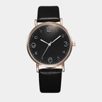 Malira | Watch for Women - Round Case Leather Band Minimalist Quartz Elegant Fit-Watches-Black-Camoufit