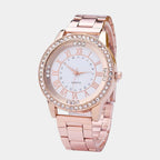 Céllia | Watch for Women - Quartz Crystal Bezel Roman Numeral Stainless Steel Elegant Fit-Watches-Rose Gold-Camoufit