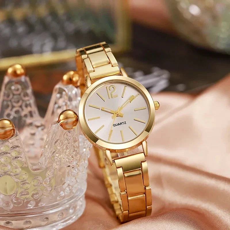 Zayelle | Quartz Watch for Women - Bracelet Style Open-Link Simple Dial Design-Watches-Rose Gold-Camoufit