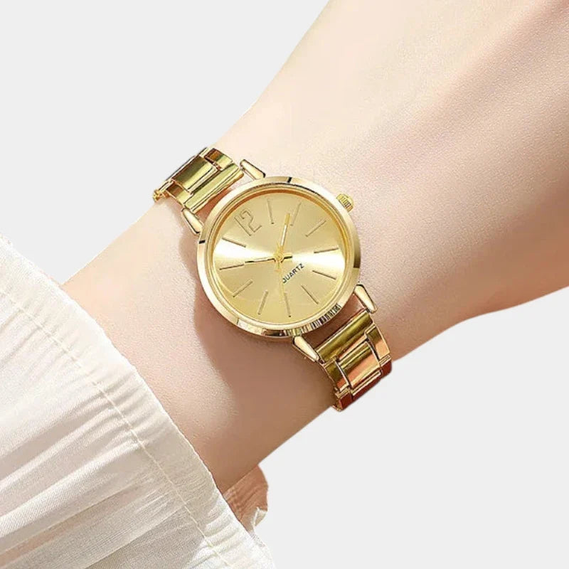 Zayelle | Quartz Watch for Women - Bracelet Style Open-Link Simple Dial Design-Watches-Rose Gold-Camoufit