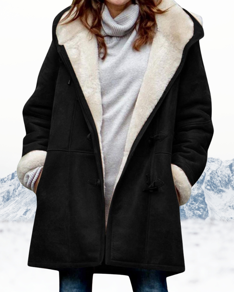 Wendy Warm Duffle Coat – Classic Hooded Winter Coat for Women-Women's Winter Jacket-CAMOUFIT-Black-S-Camoufit