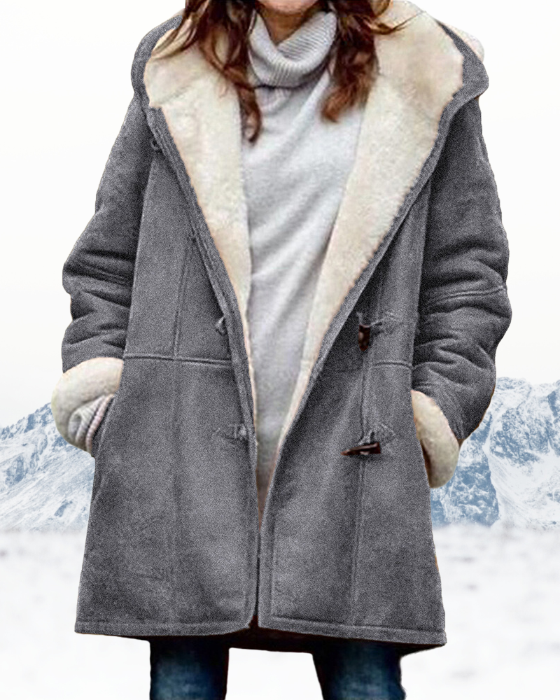 Wendy Warm Duffle Coat – Classic Hooded Winter Coat for Women-Women's Winter Jacket-CAMOUFIT-Grey-S-Camoufit