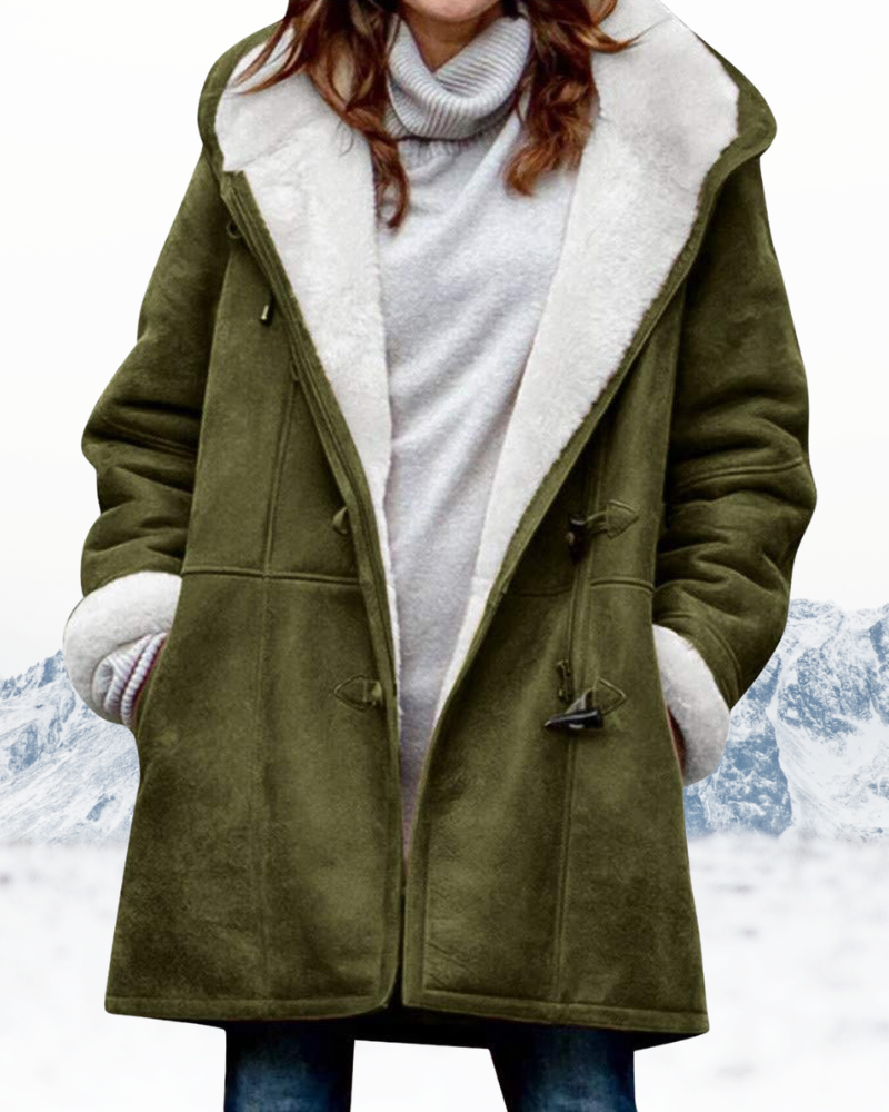Wendy Warm Duffle Coat – Classic Hooded Winter Coat for Women-Women's Winter Jacket-CAMOUFIT-Green-S-Camoufit