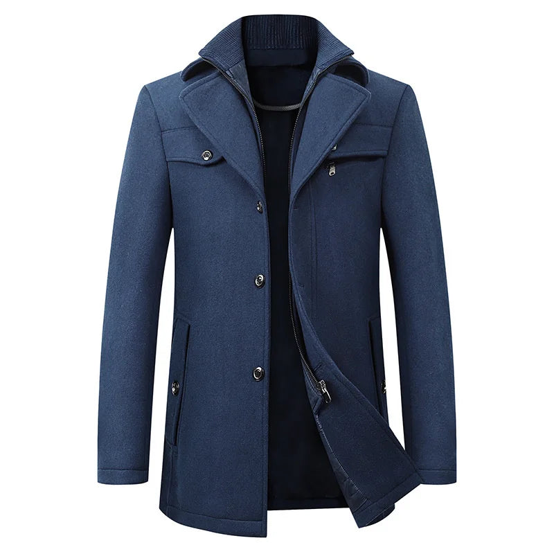 Figueral | Men's Winter Coat | Elegant Stand Collar | Warm & Stylish for Business