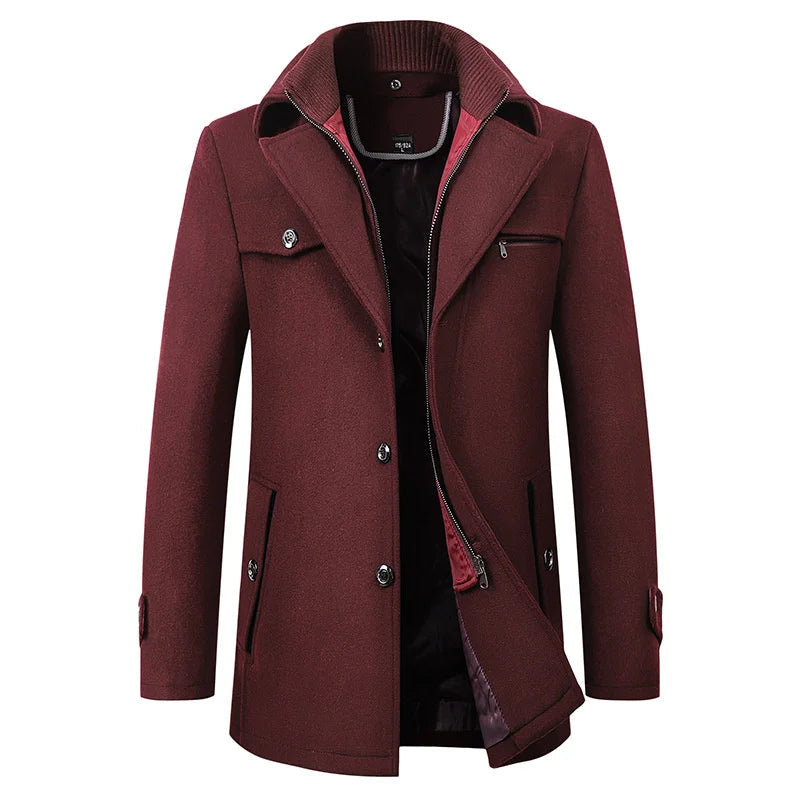 Figueral | Men's Winter Coat | Elegant Stand Collar | Warm & Stylish for Business