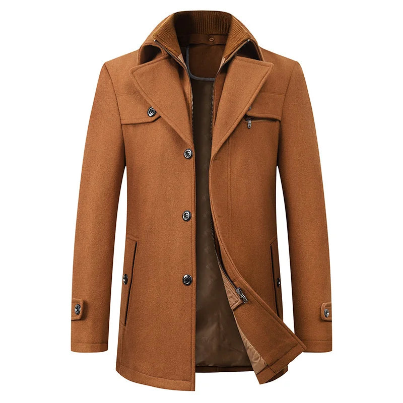 Figueral | Men's Winter Coat | Elegant Stand Collar | Warm & Stylish for Business
