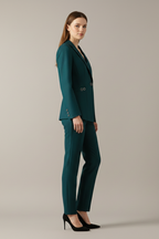 Céllia | Blazer Set for Women - One Button Straight Trousers Tailored Elegant Refined Fit-Women's Two Piece Sets-Teal-S-Camoufit