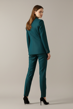 Céllia | Blazer Set for Women - One Button Straight Trousers Tailored Elegant Refined Fit-Women's Two Piece Sets-Teal-S-Camoufit