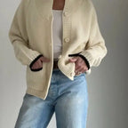 Velina | Women's Shawl Collar Cardigan with Sailboat Print Y2K V Neck Button Down Knit Jumper-Womens' Cardigan-Martini-S-