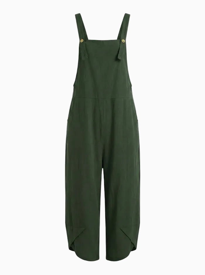 Women's Buttoned Overalls Casual Jumpsuit-Jumpsuits & Overalls-CAMOUFIT-Navy Blue-M-Camoufit