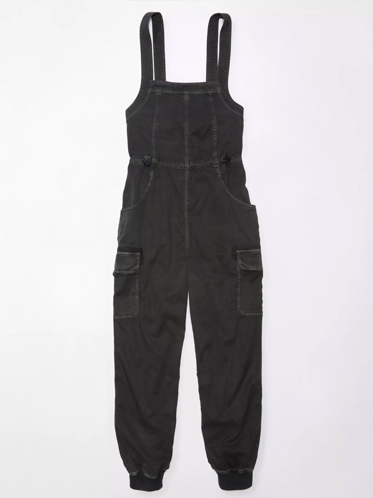 Women's Cargo Overalls Cotton Drape Baggy Style 3
