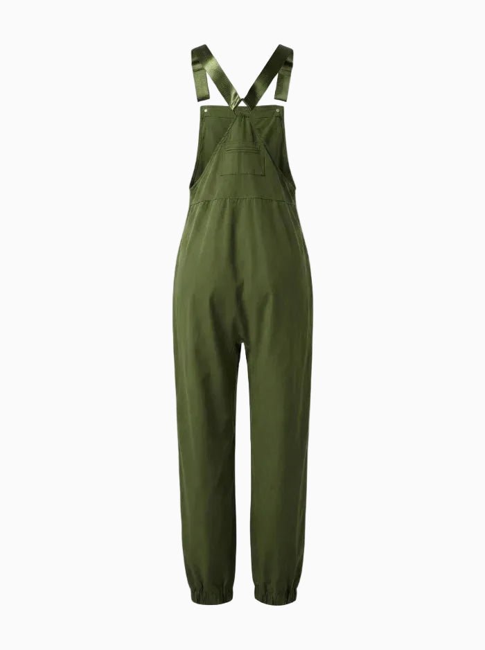 Women's Cargo Overalls With Zippered Pockets-Jumpsuits & Overalls-CAMOUFIT-Light Pink-S-Camoufit