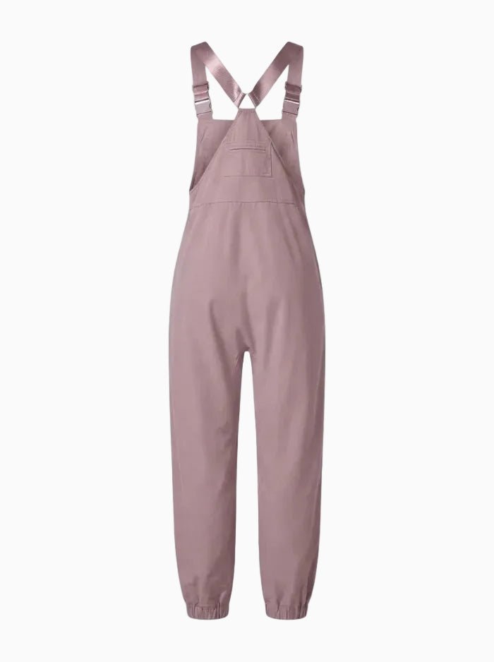 Women's Cargo Overalls With Zippered Pockets-Jumpsuits & Overalls-CAMOUFIT-Light Pink-S-Camoufit