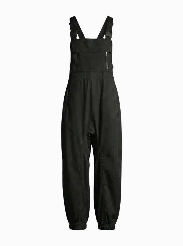 Women's Cargo Overalls With Zippered Pockets-Jumpsuits & Overalls-CAMOUFIT-Black-S-Camoufit