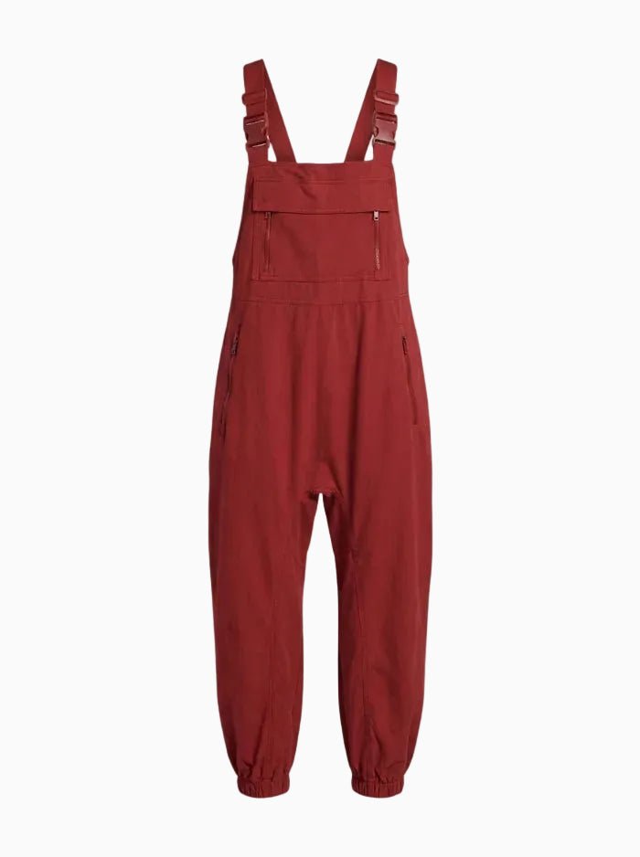Women's Cargo Overalls With Zippered Pockets-Jumpsuits & Overalls-CAMOUFIT-Wine Red-S-Camoufit