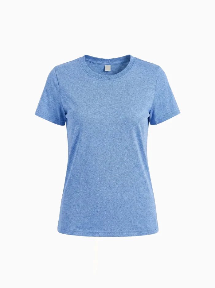 Women’s Classic Cotton Crew Neck T-Shirt-Women's T-shirt-CAMOUFIT-Light Blue-S-Camoufit