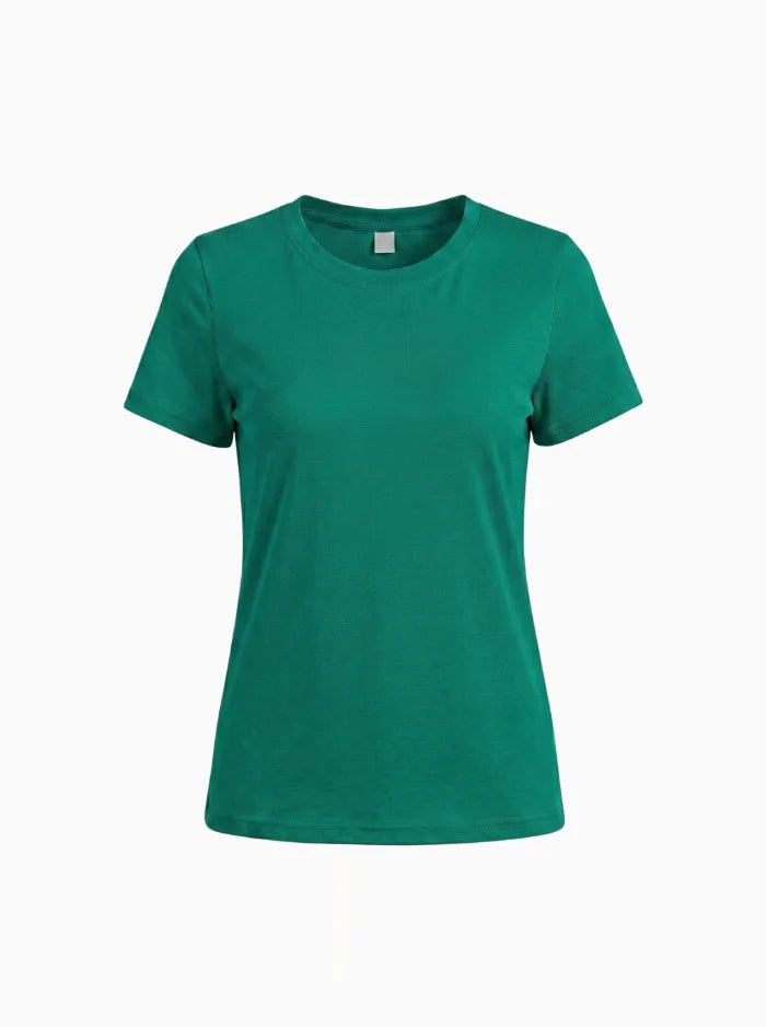 Women’s Classic Cotton Crew Neck T-Shirt-Women's T-shirt-CAMOUFIT-Jade Green-S-Camoufit