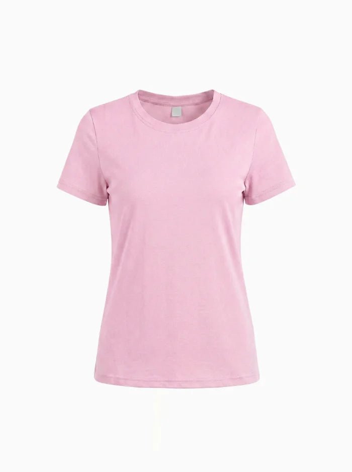 Women’s Classic Cotton Crew Neck T-Shirt-Women's T-shirt-CAMOUFIT-Light Pink-S-Camoufit