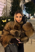 Virella Women's Faux Fur Jacket - Soft Luxe Warm Statement Style-Women's Winter Jacket-Brown-S-Camoufit
