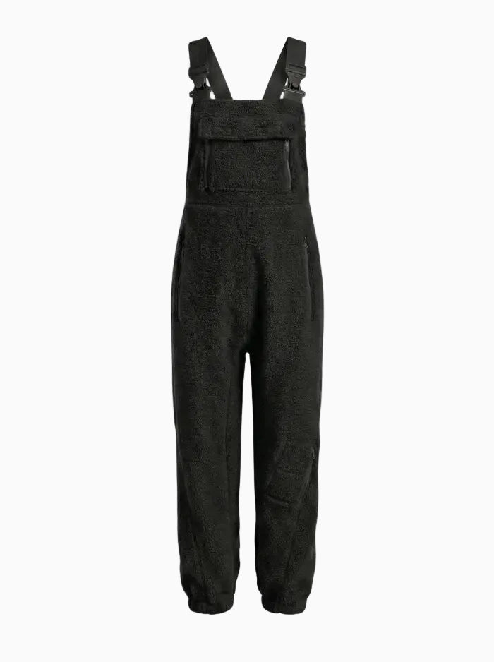 Women's Fleece Thermal Overalls With Zippered Pockets-Jumpsuits & Overalls-CAMOUFIT-Khaki-S-Camoufit