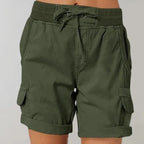 Valisse | High Waisted Shorts for Women – Lightweight Relaxed Summer Fit-Women's Shorts-Army Green-S-Camoufit