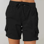 Valisse | High Waisted Shorts for Women – Lightweight Relaxed Summer Fit-Women's Shorts-Black-S-Camoufit