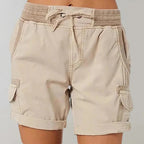 Valisse | High Waisted Shorts for Women – Lightweight Relaxed Summer Fit-Women's Shorts-Khaki-S-Camoufit